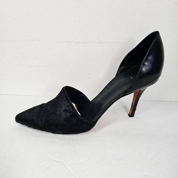 VINCE Claire Pony Hair Leather D'Orsay Pumps Black 9.5 - Picture 4 of 11